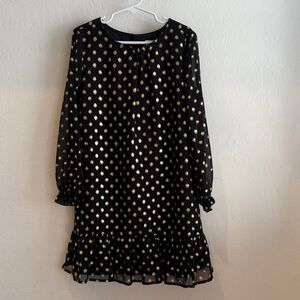GAP Kids Black Dress with Gold Dots
